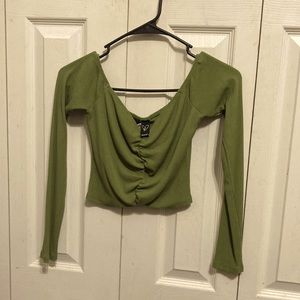 green crop top